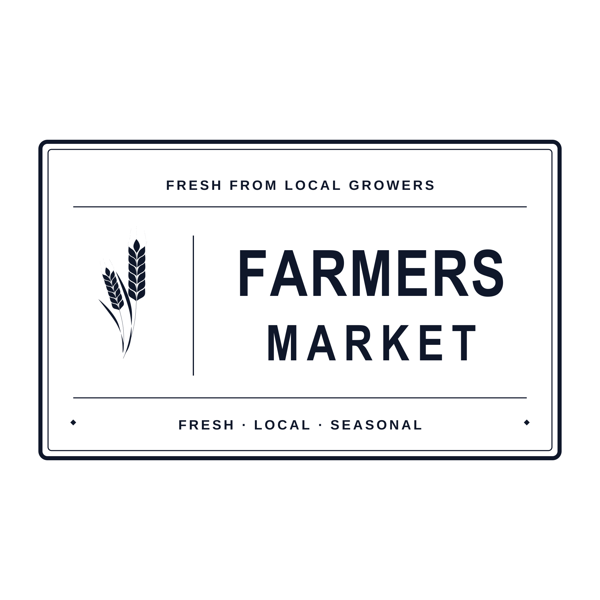 AI stamp maker example: Rectangular farmers market rubber stamp
